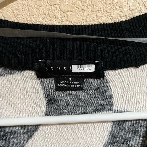 Sanctuary Cityscape Cardi Black White Warped Check Button Cardigan Sweater S - Picture 7 of 9